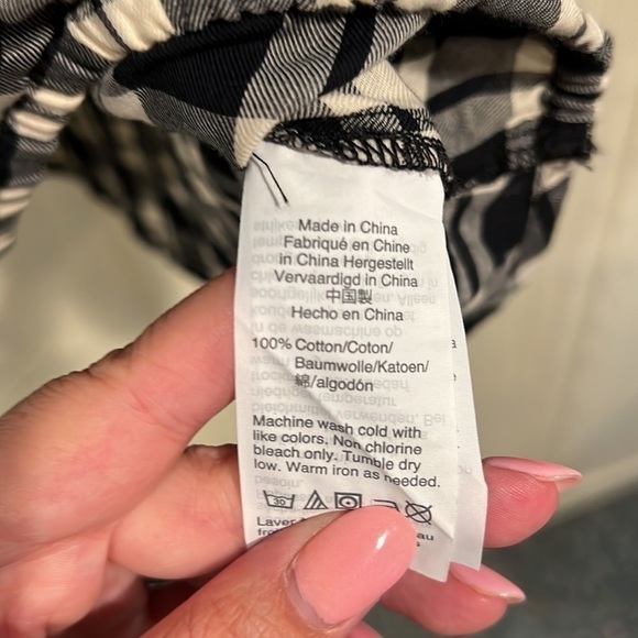 MADEWELL Arion Black and White Plaid Wrap Front Shirt, Size XS - Picture 9 of 10